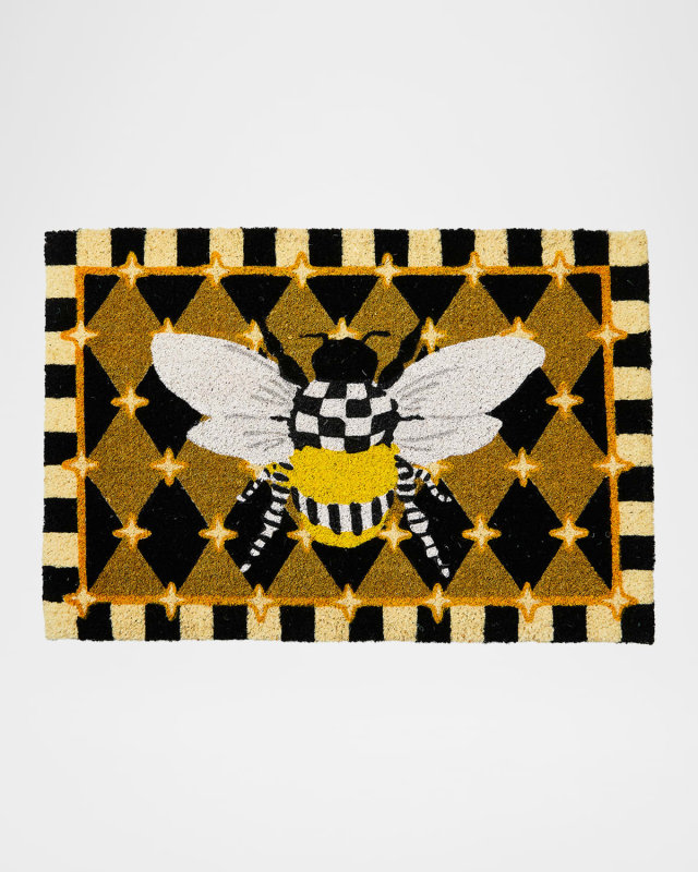 Honeycomb with Bees Entrance Mat, 24" x 36"